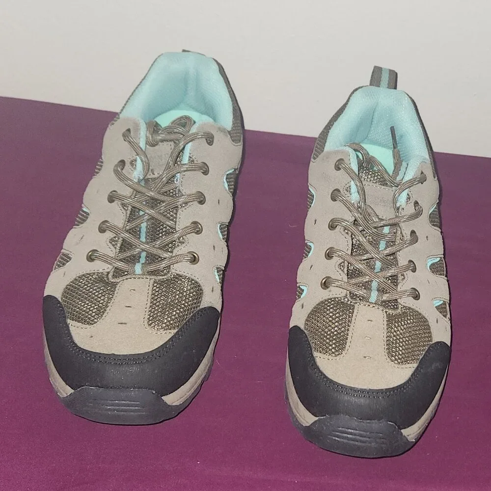 Womens Tan And Light Blue Cushionaire Brig Hiking Boot Size 10 - Picture 3 of 10